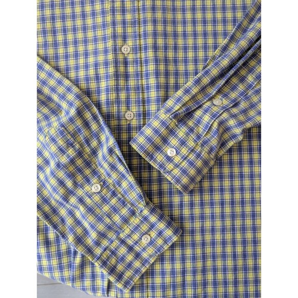 Ralph Lauren Bottom Down Blake Yellow & Blue Plaid Men's Size Large Classic - Picture 4 of 8